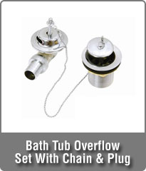 Bath Tub Overflow Set With Chain & Plug